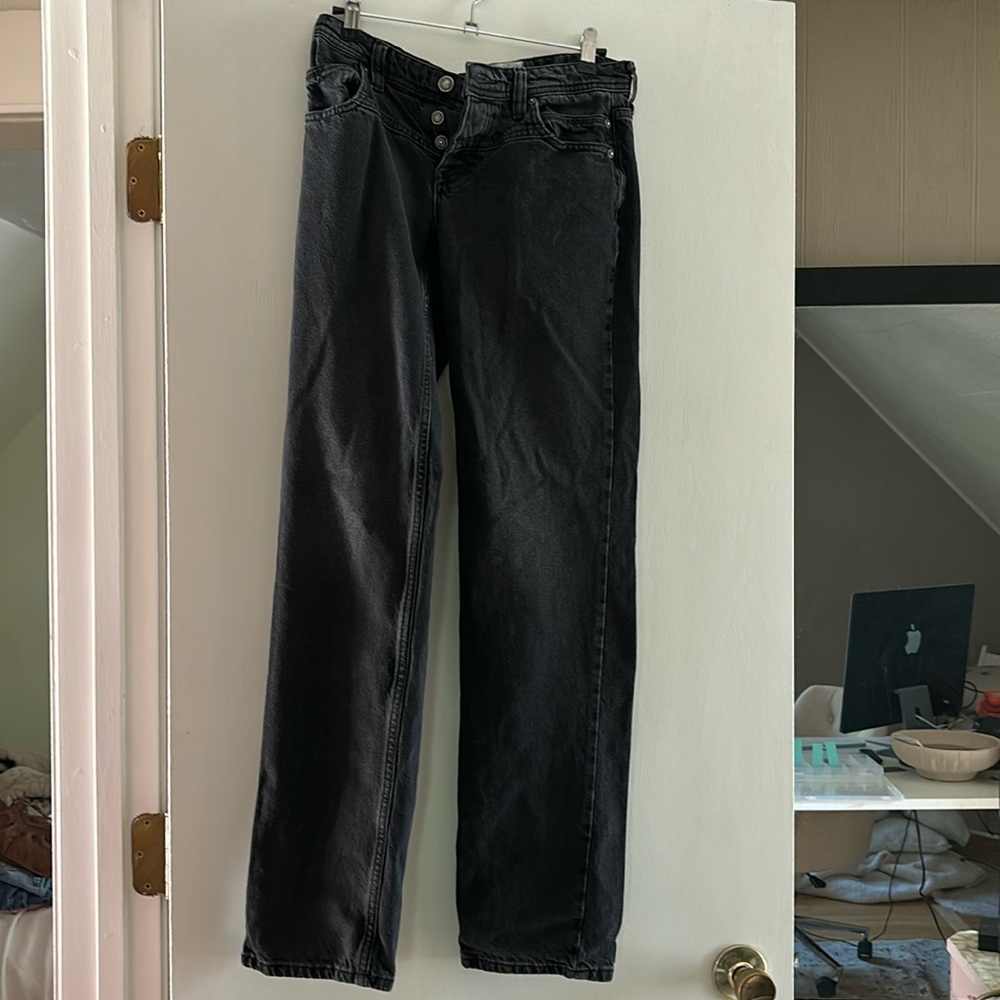Black denim jeans free people